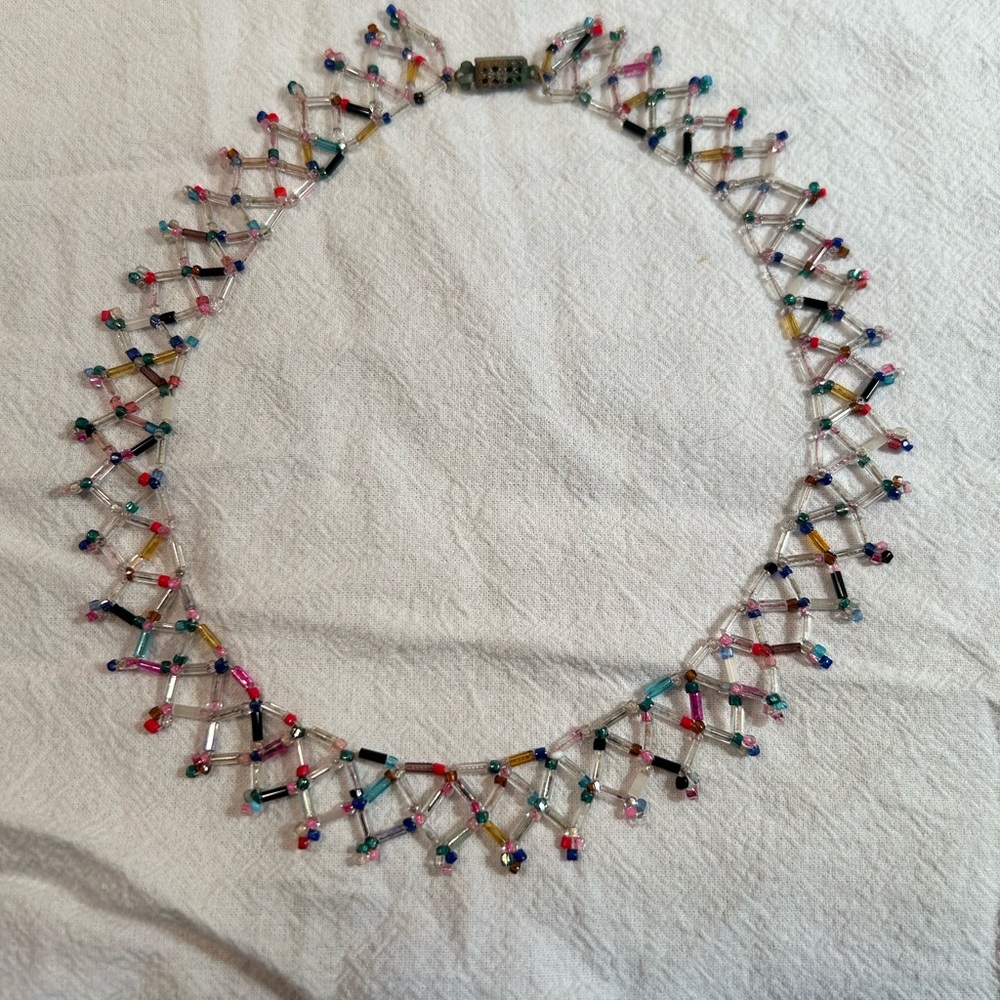 Vintage Colorful Beaded Women's Necklace